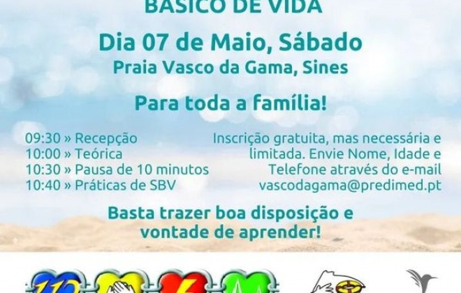 Praia Vasco da Gama recebe ação de formação em Suporte Básico de Vida