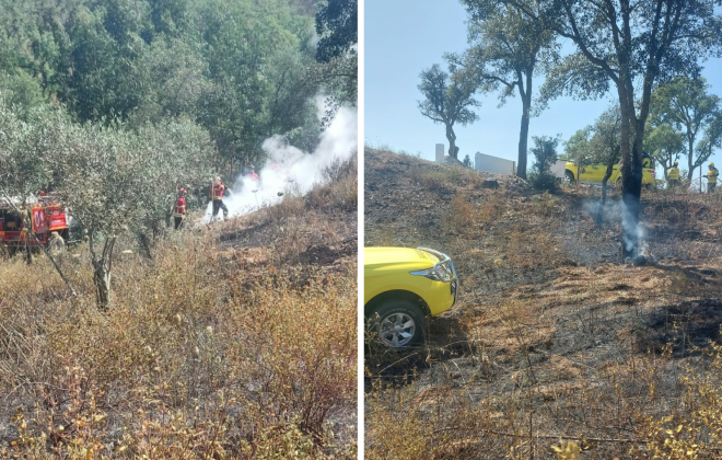 Incêndio consumiu área de mato em Roncão, Santiago do Cacém