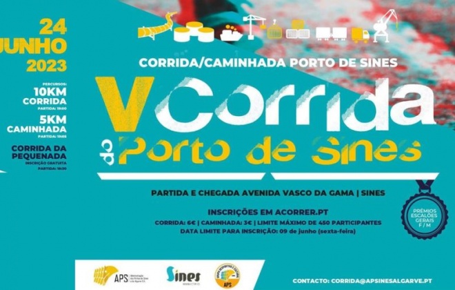 Sines recebe a 5.ª Corrida do Porto de Sines neste sábado a partir das 19 horas