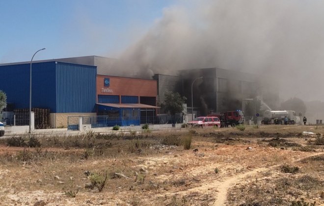Incêndio está a consumir a fábrica "Mar Deus" em Ermidas-Sado