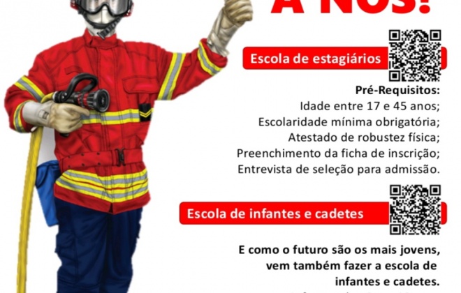 Bombeiros de Sines com inscrições abertas para Estagiários, Infantes e Cadetes