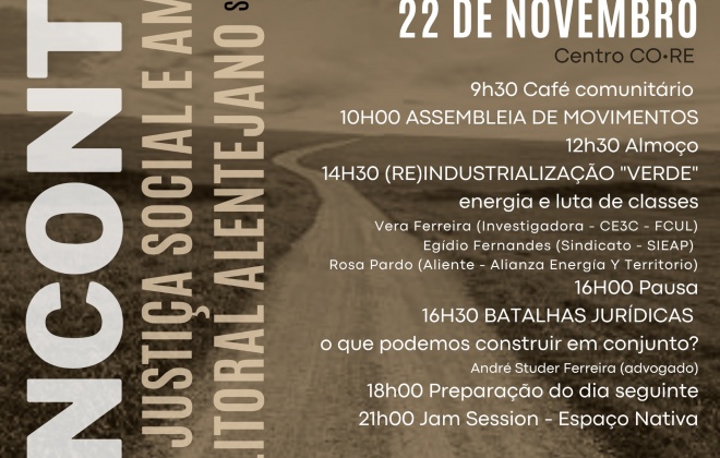 II Encontro por justiça social e ambiental no Litoral Alentejano realiza-se em São Luís (com áudio)