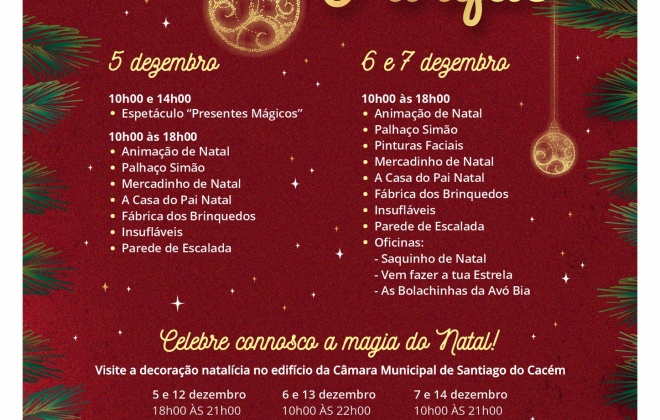Vila Nova de Santo André recebe a iniciativa “Natal no Parque” entre 5 e 7 de dezembro