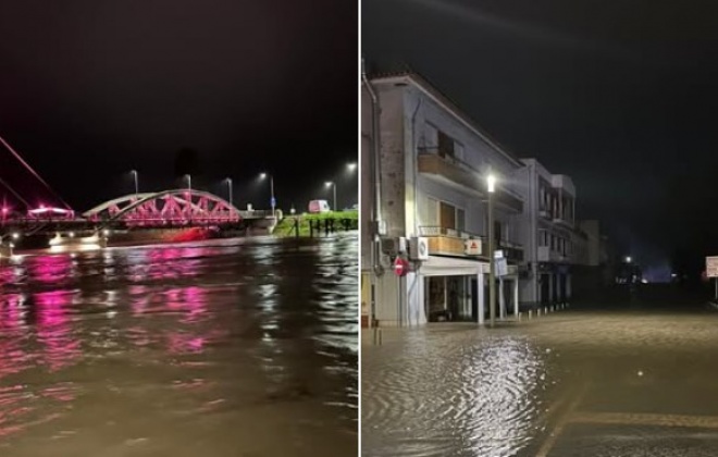 Baixa de Alcácer do Sal está totalmente inundada devido à subida do Rio Sado (com áudio)