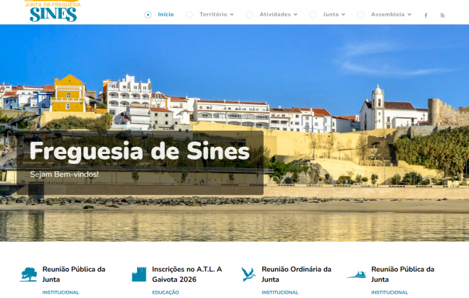 Junta de Freguesia de Sines conta com uma nova página na internet