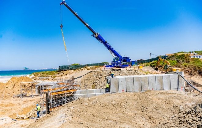 Reconstrução da ponte na estrada entre São Torpes e Porto Covo continua a bom ritmo